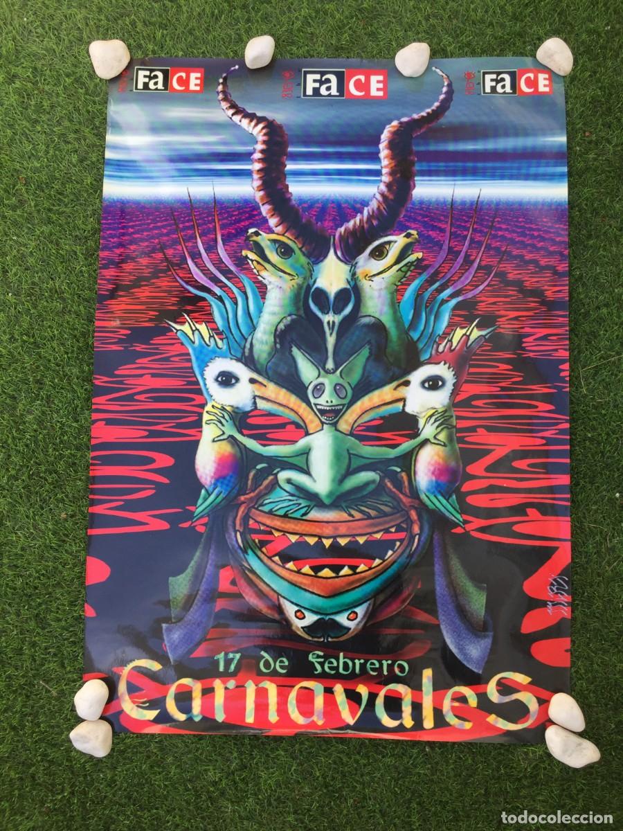 Entradas Antiguas de Conciertos: CARTEL POSTER DISCOTECA THE FACE - PINEDO(VALENCIA) CARNAVALES 1996 - RUTA BAKALAO DESTROY -ORIGINAL