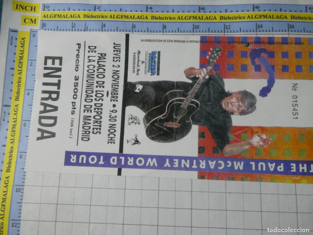 Entradas Antiguas de Conciertos: ENTRADA T&Iacute;CKET FACS&Iacute;MIL. M&Uacute;SICA CONCIERTO. PAUL MCCARTNEY WORLD TOUR MADRID . 263