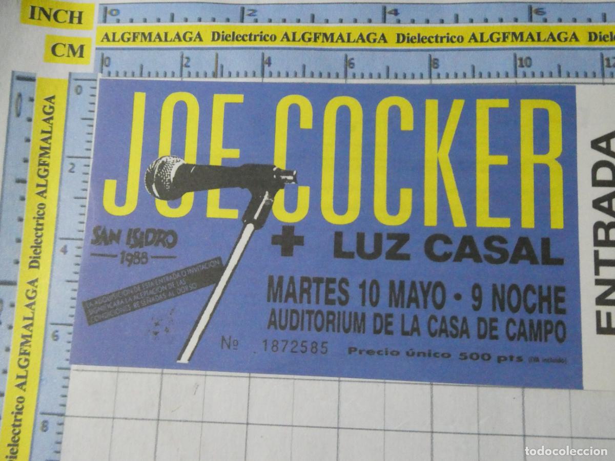 Entradas Antiguas de Conciertos: ENTRADA T&Iacute;CKET FACS&Iacute;MIL. M&Uacute;SICA CONCIERTO. JOE COCKER LUZ CASAL MADRID 1988 CASA CAMPO . 265
