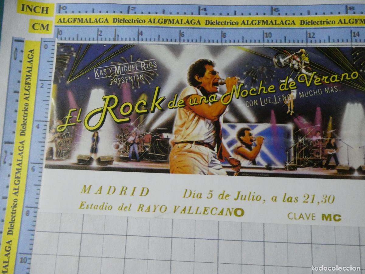 Entradas Antiguas de Conciertos: ENTRADA T&Iacute;CKET FACS&Iacute;MIL. M&Uacute;SICA CONCIERTO. MIGUEL R&Iacute;OS ESTADIO RAYO VALLECANO ROCK NOCHE VERANO. 268