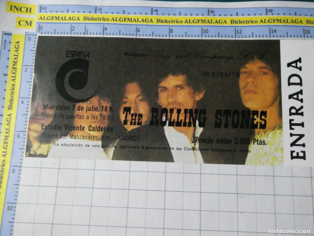 Entradas Antiguas de Conciertos: ENTRADA T&Iacute;CKET FACS&Iacute;MIL. M&Uacute;SICA CONCIERTO. ROLLING STONES EN ESTADIO VICENTE CALDER&Oacute;N MADRID. 269