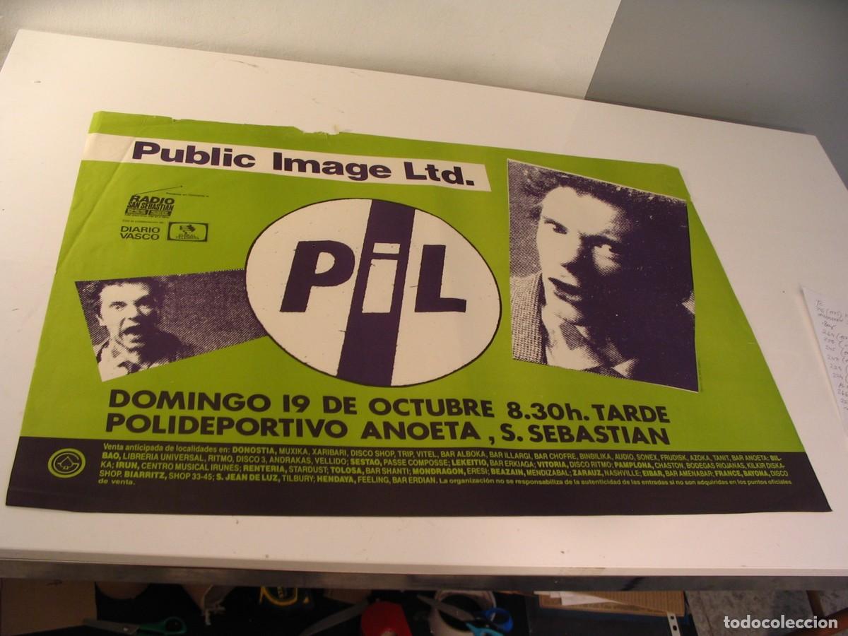 Entradas Antiguas de Conciertos: PIL Cartel ORIGINAL SAN SEBASTIAN 1986 SEX PISTOLS GIRA TOUR 63X90