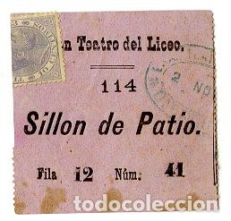Entradas Antiguas de Conciertos: Entrada Gran Teatro del Liceo 2 Nov. / Sill&oacute;n del Patio - Liceo