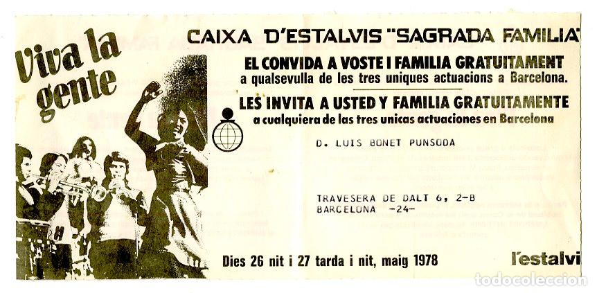 Entradas Antiguas de Conciertos: Entrada Concert Viva la Gente 1978 - M&uacute;sica