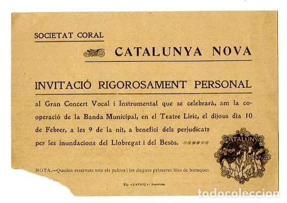 Entradas antiguas de conciertos: Invitaci&oacute;n Catalunya Nova Inundacions Llobregat i del Bes&oacute;s - M&uacute;sica