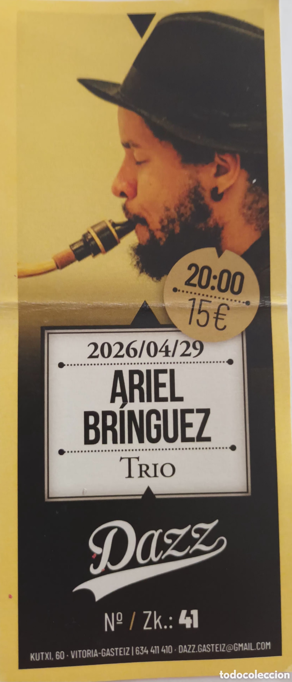 Entradas Antiguas de Conciertos: ENTRADA CONCIERTO ARIEL BR&Iacute;NGUEZ