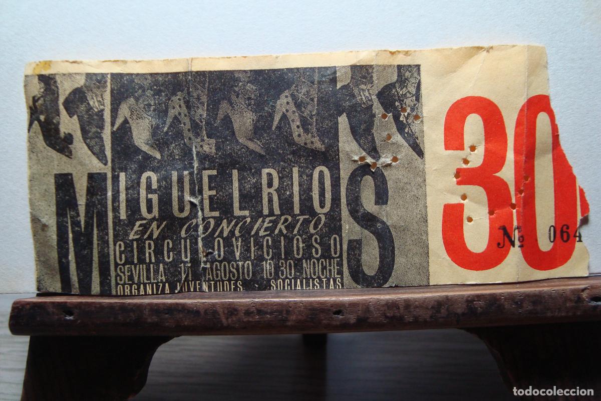 Entradas antiguas de conciertos: ANTIGUA ENTRADA TICKET CONCIERTO MIGUEL RIOS - CIRCULO VICIOSO. JUVENTUDES SOCIALISTAS SEVILLA 80'S