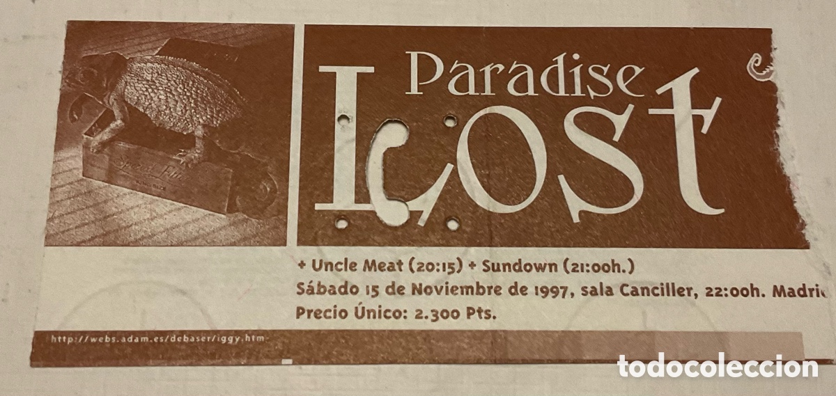 Tickets for concerts: Entrada concierto Paradise Lost. Madrid. 1997. Sala Canciller