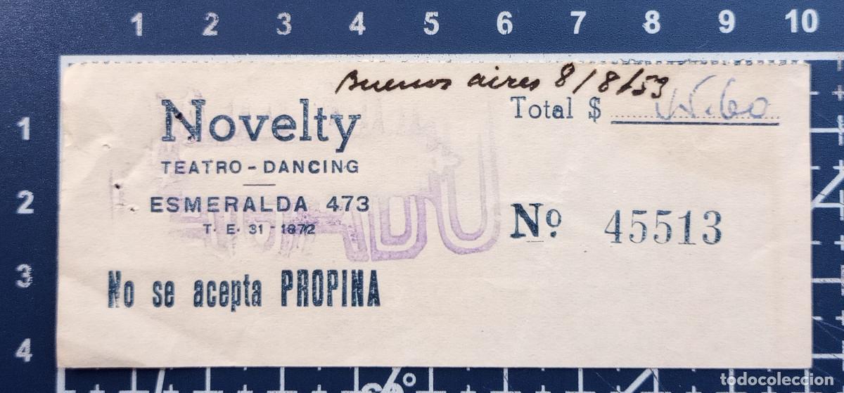 Konzert-Eintrittskarten: ENTRADA/TIQUET - NOVELTY TEATRO DANCING - BUENOS AIRES - 1953