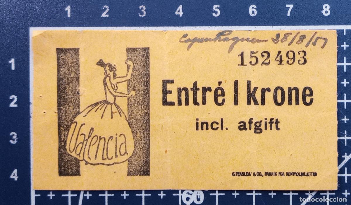 Konzert-Eintrittskarten: ENTRADA/TIQUET - ENTR&Eacute; I KRONE - COPENHAGUEN - 1957