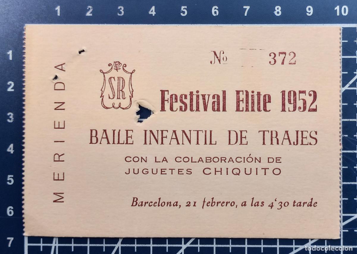 Konzert-Eintrittskarten: ENTRADA/TIQUET - FESTIVAL ELITE 1952, BAILE INFANTIL DE TRAJES