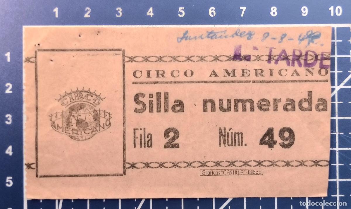 Konzert-Eintrittskarten: ENTRADA/TIQUET - CIRCO AMERICANO - SANTANDER - 1947
