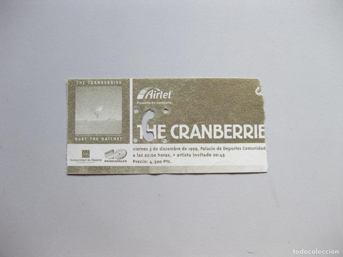 Entradas antiguas de conciertos: ENTRADA DEL CONCIERTO DE THE CRANBERRIES. DICIEMBRE DE 1999. TICKET. PALACIO DEPORTES DE MADRID