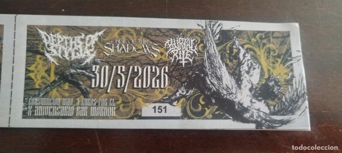 Entradas antiguas de conciertos: Entrada concierto Rise of tje shadows Valladolid