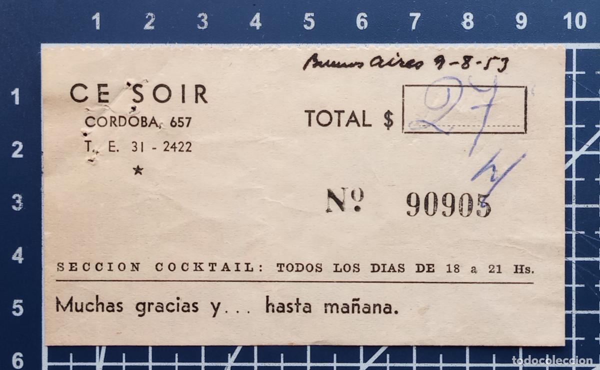 Entradas antiguas de conciertos: ENTRADA/TIQUET - CE SOIR - BUENOS AIRES - 1953
