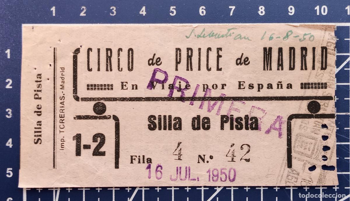 Entradas antiguas de conciertos: ENTRADA/TIQUET - CIRCO PRICE DE MADRID EN VIAJE POR ESPA&Ntilde;A - SAN SEBASTIAN - 1950