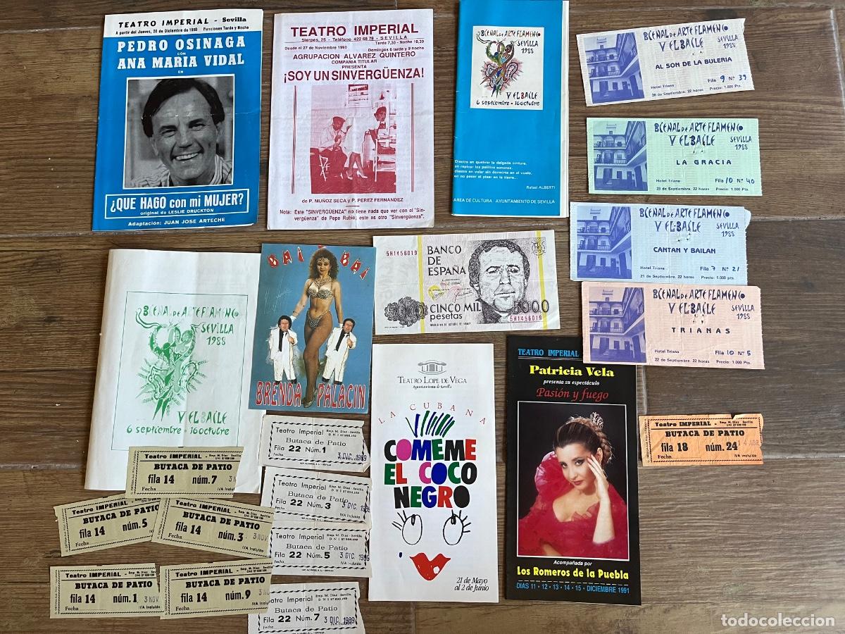 Entradas antiguas de conciertos: BIENAL FLAMENCO SEVILLA - ANTIGUO TEATRO IMPERIAL - LOTE DE ENTRADAS Y PROGRAMAS ANTIGUOS