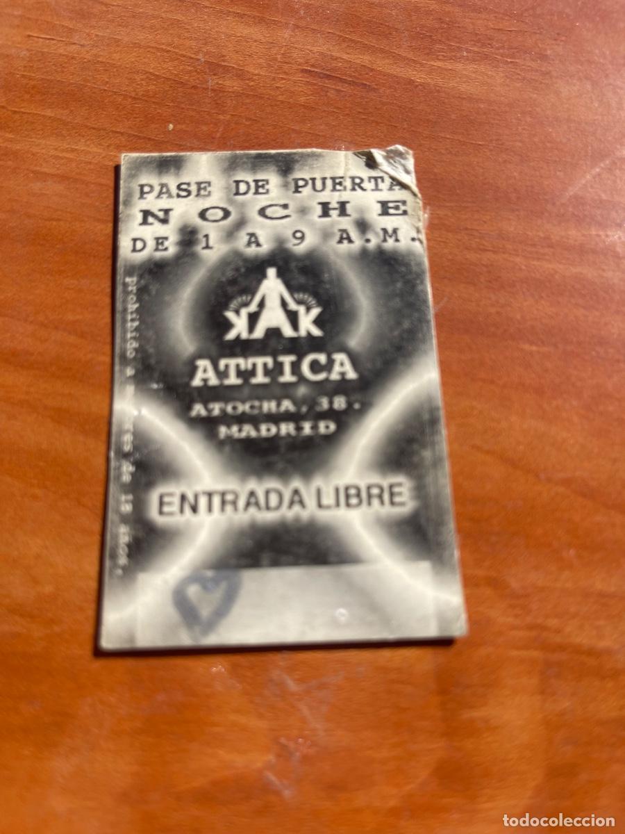 Entradas antiguas de conciertos: FLYER INVITACION ENTRADA DISCOTECA ATTICA NOCHE TARDE ANOS 90 MADRID