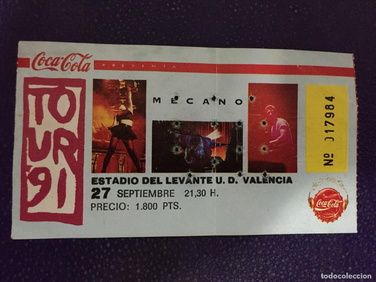Entradas antiguas de conciertos: Entrada Mecano TOUR 91 Coca Cola. Concierto Valencia - Estadio del Levante