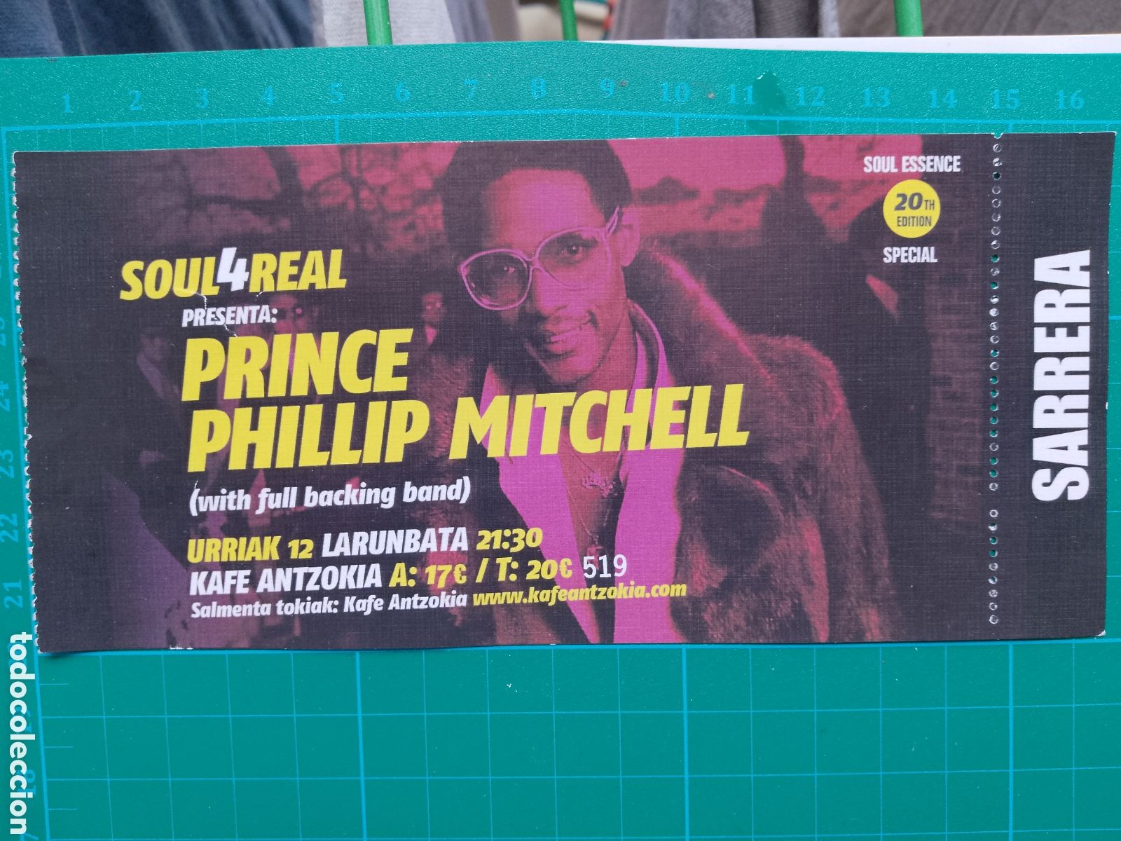 Tickets for concerts: PRINCE PHILIP MITCHELL - LIVE CONCIERTO - TICKET - ENTRADA - KAFE ANTZOKIA BILBAO - SOUL4REAL