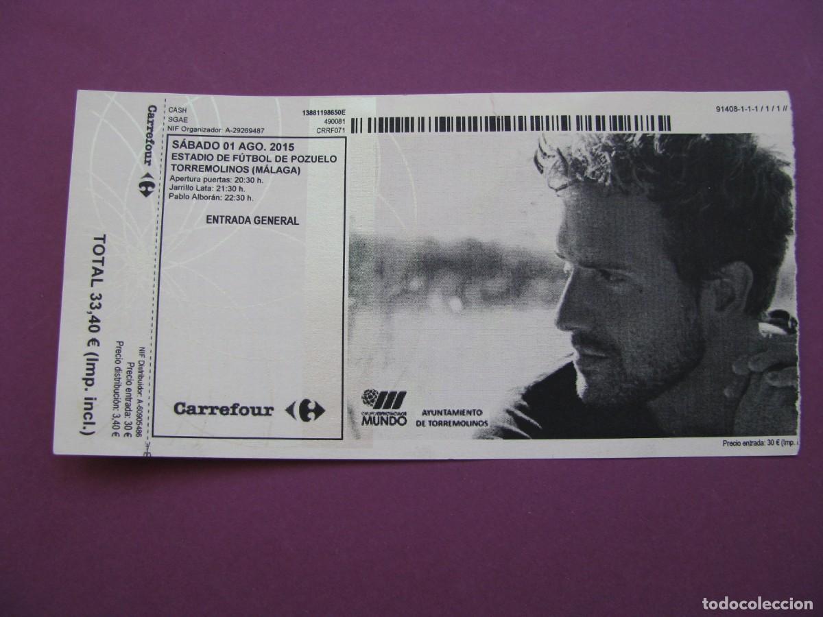 Biglietti di Concerti: ENTRADA DE CONCIERRTO. PABLO ALBORAN. TORREMOLINOS 2015