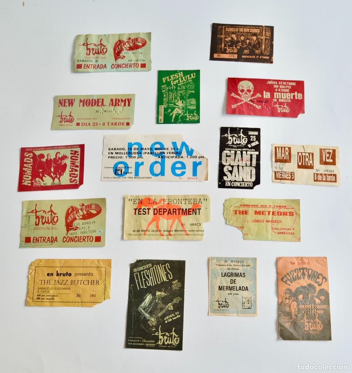 Tickets for concerts: Fant&aacute;stico lote de 16 entradas de conciertos. New Order (Mollerussa), varios Sala en Bruto, Zaragoza