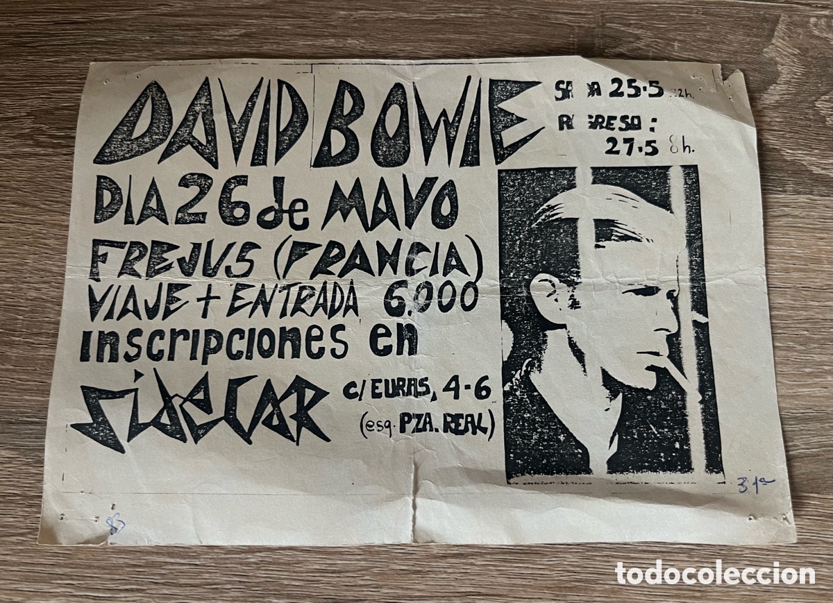 Bilhetes de Concertos: FOLLETO CONCIERTO DAVID BOWIE EN FREJUS (FRANCIA) - 26 MAYO 1983 - SALA SIDECAR
