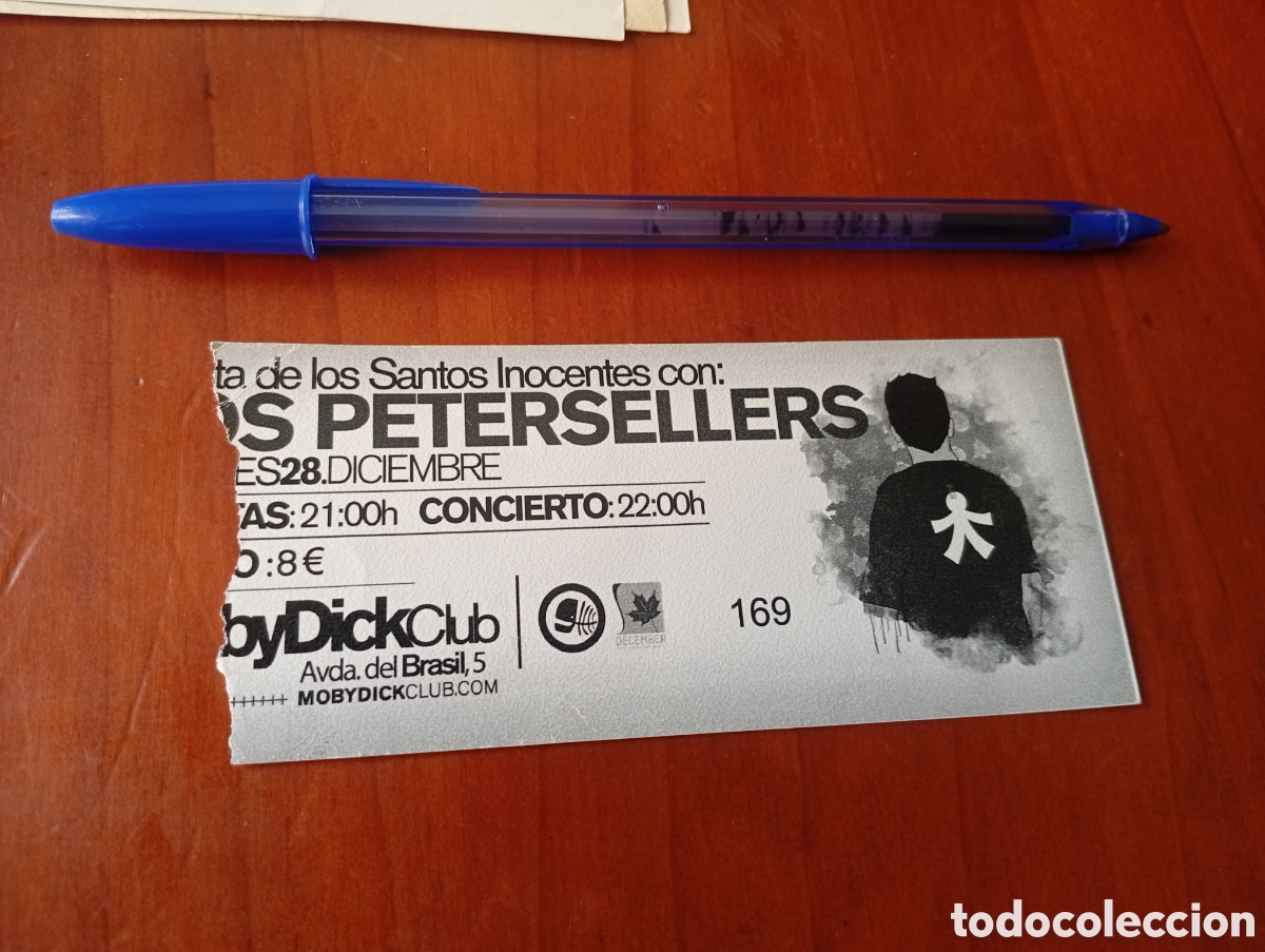 Entradas antiguas de conciertos: ENTRADA ORIGINAL LOS PETERSELLERS FIESTA SANTOS INOCENTES MOBYDICK CLUB (2)