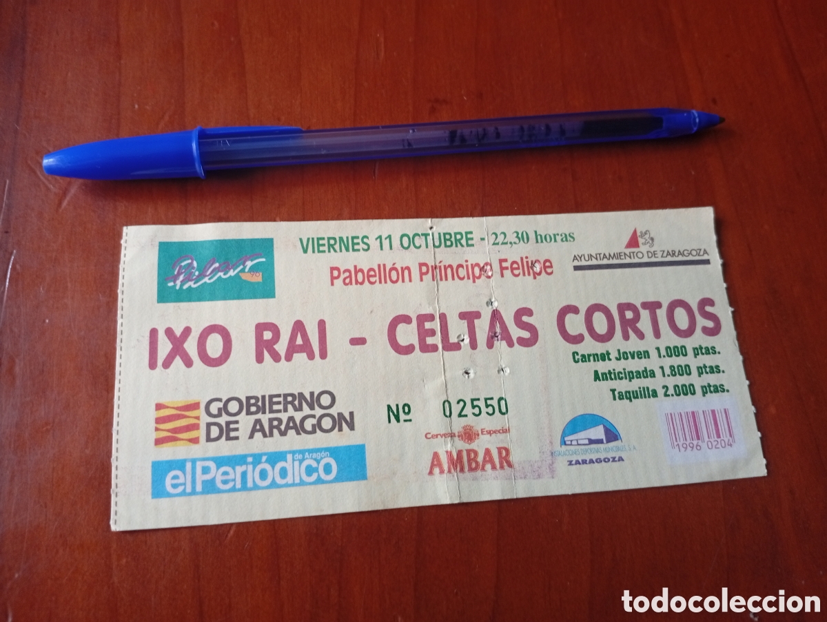 Konzert-Eintrittskarten: ENTRADA ORIGINAL IXO RAI CELTAS CORTOS PILAR 96 1996