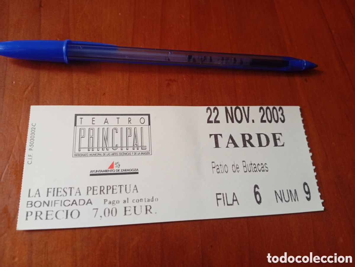 Bilhetes de Concertos: ENTRADA ORIGINAL FIESTA PERPETUA 2003 (3)