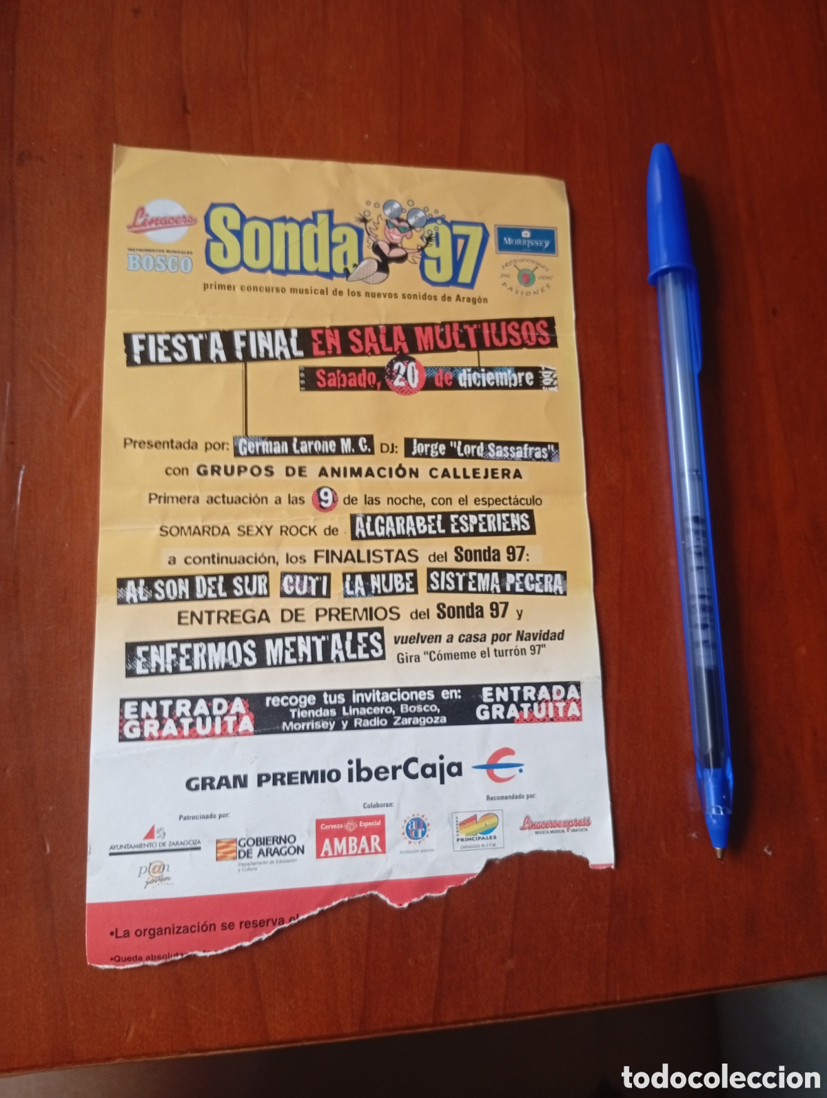 Entradas antiguas de conciertos: FLYER ORIGINAL SONDA 97 ENFERMOS MENTALES
