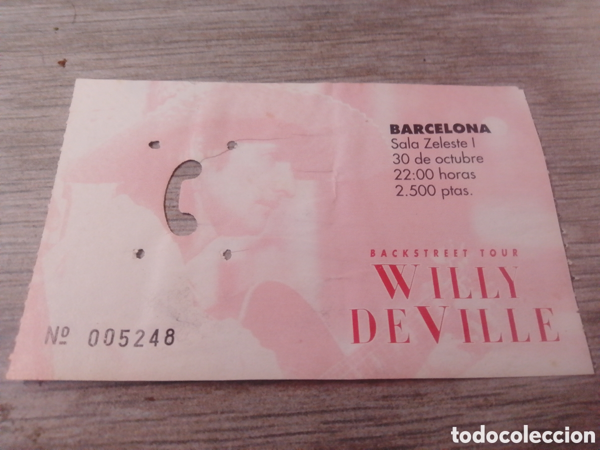Entradas antiguas de conciertos: ENTRADA CONCIERTO WILLY DEVILLE - SALA ZELESTE - GIRA 1989 - CC -