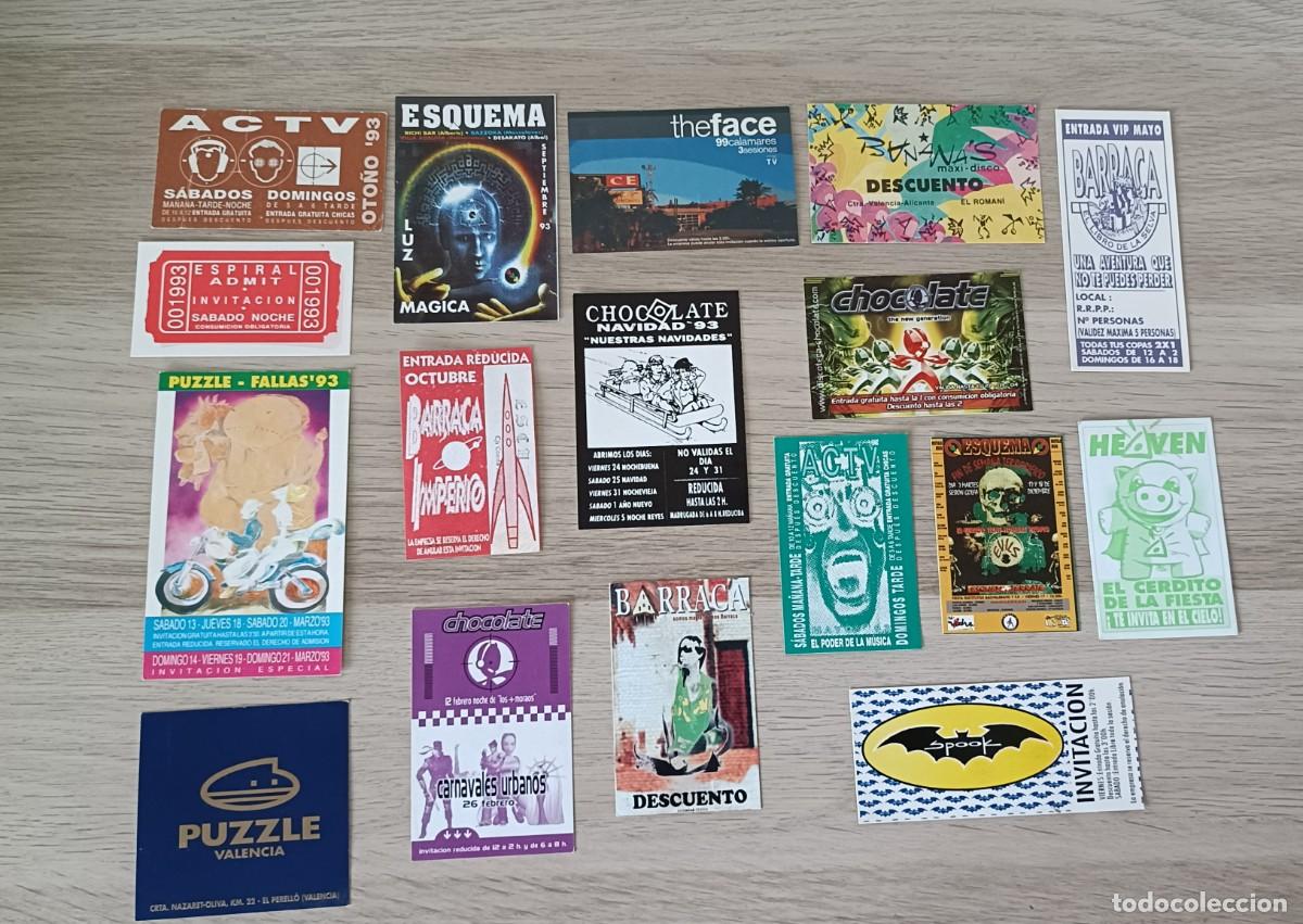 Entradas antiguas de conciertos: Lote x 17 Flyer Ruta Destroy Bakalao, PUZZLE, ACTV, CHOCOLATE, BARRACA, ESPIRAL, THE FACE, ESQUEMA
