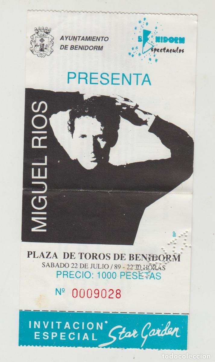 Entradas antiguas de conciertos: Entrada concierto MIGUEL RIOS, Benidorm, 1989