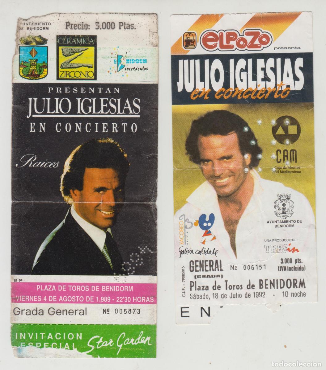 Entradas antiguas de conciertos: Entradas conciertos JULIO IGLESIAS, Benidorm, 1989-1992