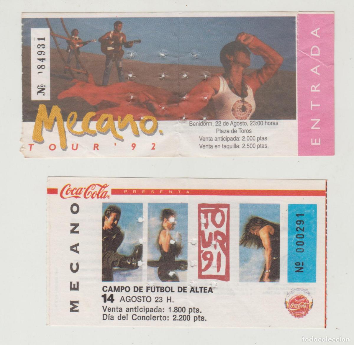 Entradas antiguas de conciertos: Entradas conciertos MECANO, Altea TOUR 91 1991, Benidorm TOUR 92 1992