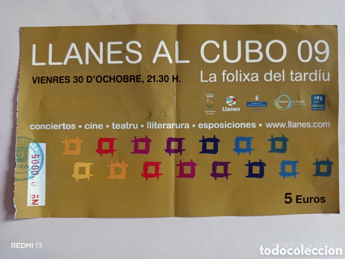 Entradas antiguas de conciertos: TIKET ENTRADA LLANES AL CUBO 2009