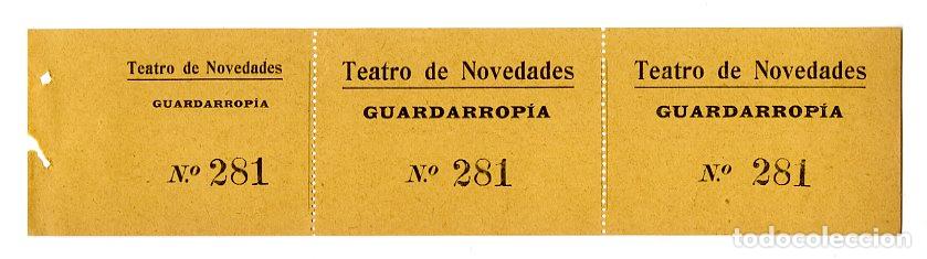 Entradas antiguas de conciertos: Entrada Teatro Novedades Guardarrop&iacute;a n.281