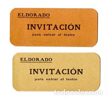 Entradas antiguas de conciertos: Dos Invitaciones Teatro Eldorado