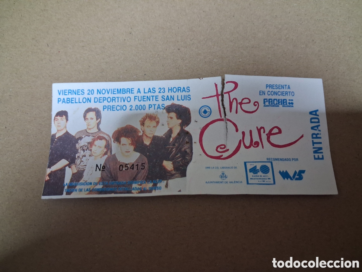 Entradas antiguas de conciertos: ENTRADA ORIGINAL CONCIERTO THE CURE SAN LUIS VALENCIA 1987