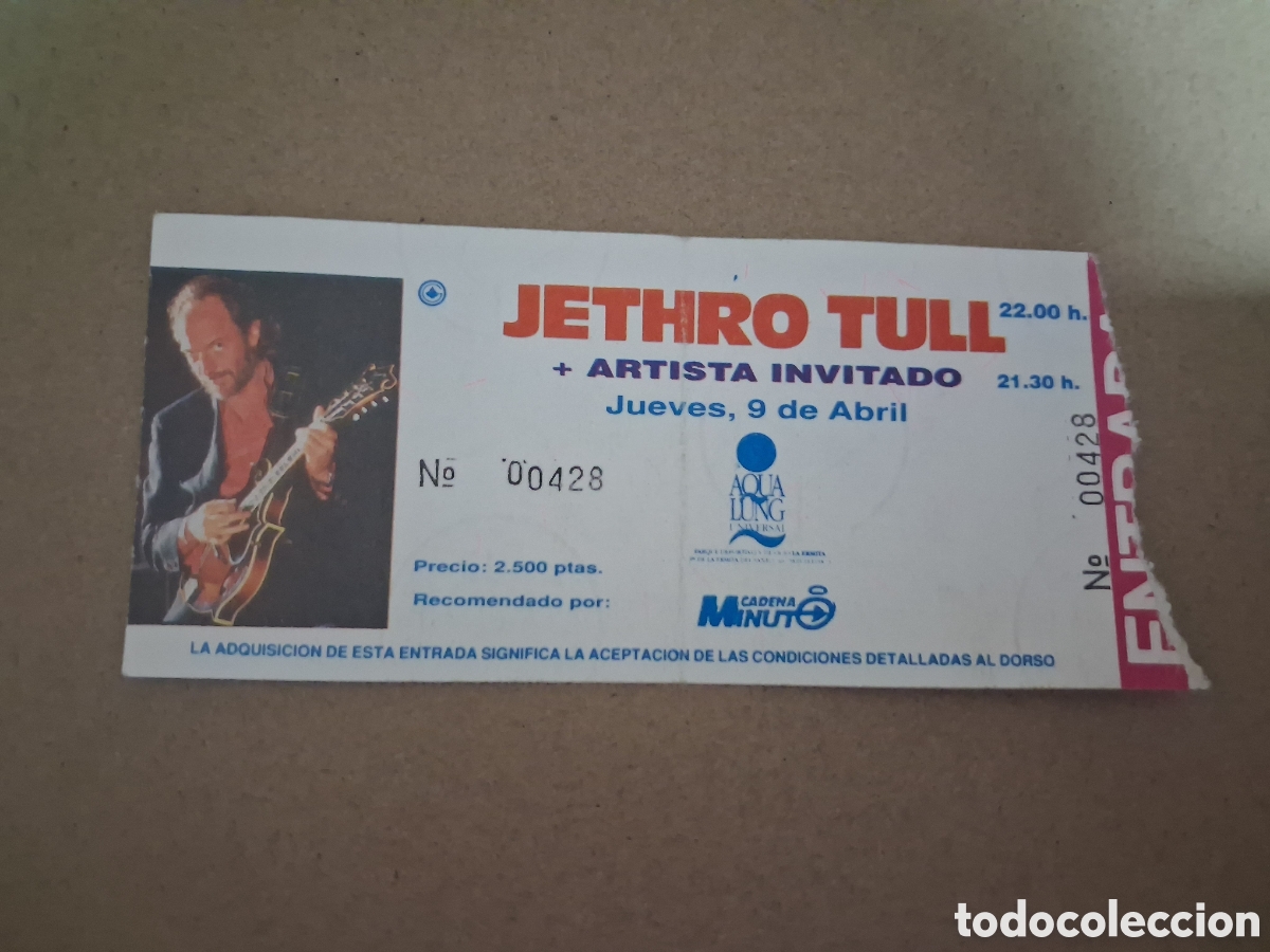 Entradas antiguas de conciertos: ENTRADA ORIGINAL CONCIERTO JETHRO TULL AQUALUNG MADRID