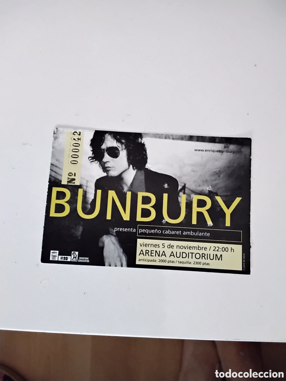 Entradas antiguas de conciertos: Entrada concierto Bumbury del 98 sala Arena auditorio valencia