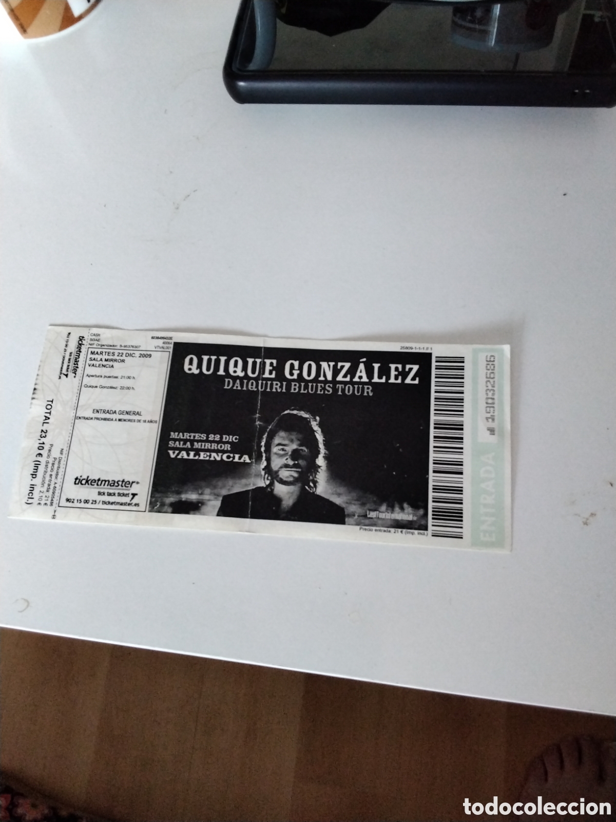 Entradas antiguas de conciertos: ENTRADA CONCIERTO QUIQUE GONZALEZ 22 DJCIEMBRE 2009 SALA MIRROR VALENCIA SIN TICAR