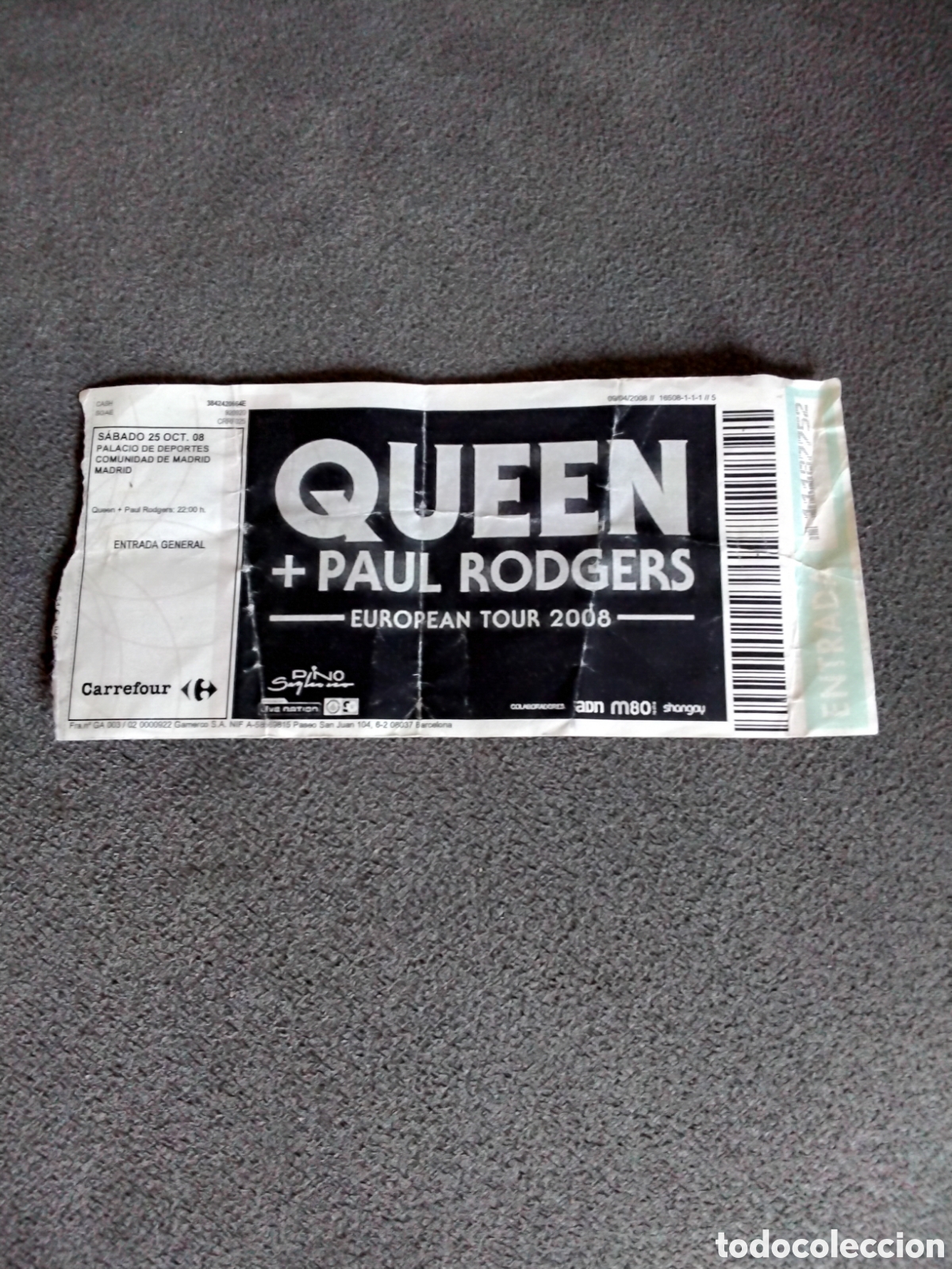Entradas antiguas de conciertos: ENTRADA CONCIERTO QUEEN + PAUL RODGERS 25 OCTUBRE 2008 MADRID
