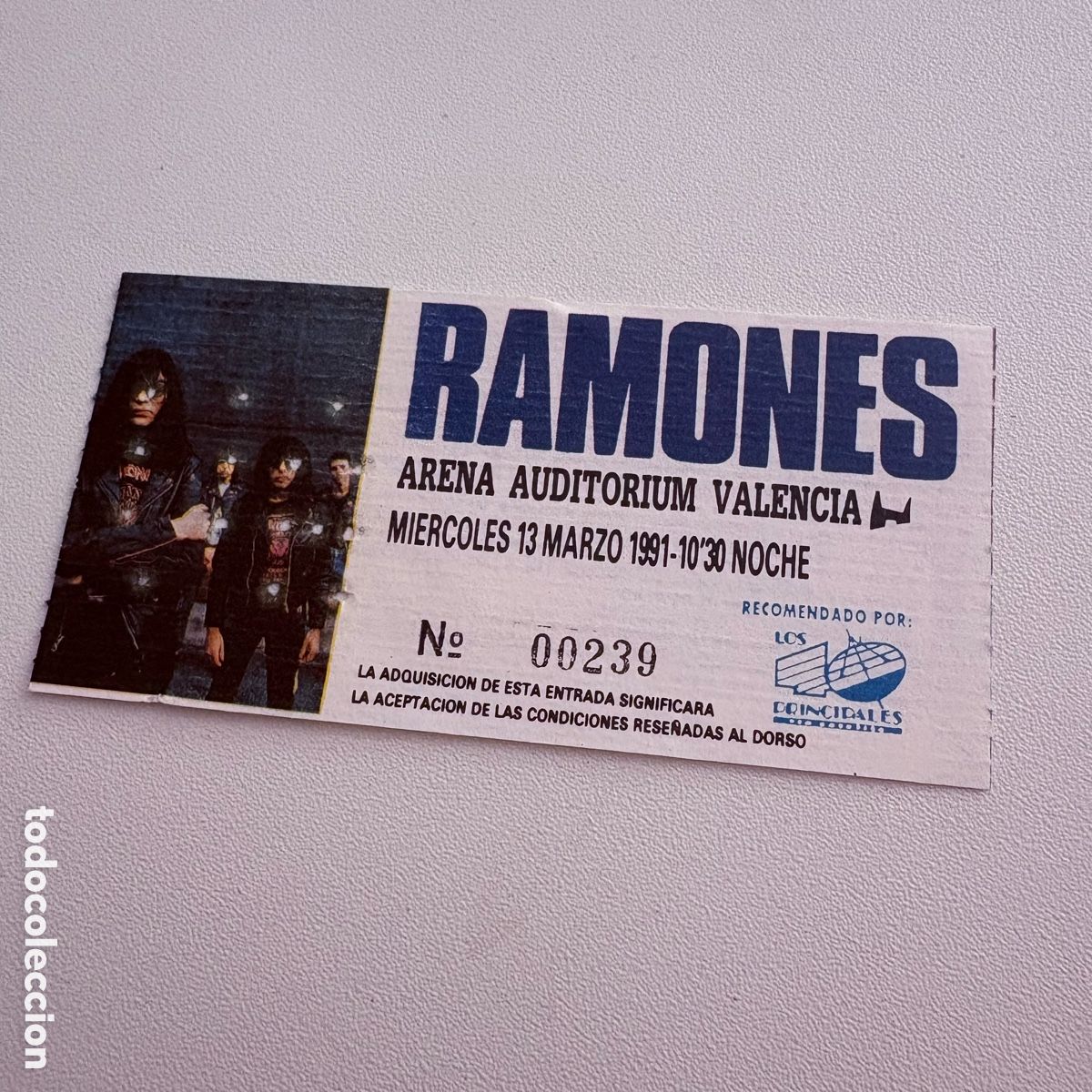 Entradas antiguas de conciertos: ENTRADA CONCIERTO RAMONES ARENA AUDITORIUM VALENCIA 13 MARZO 1991