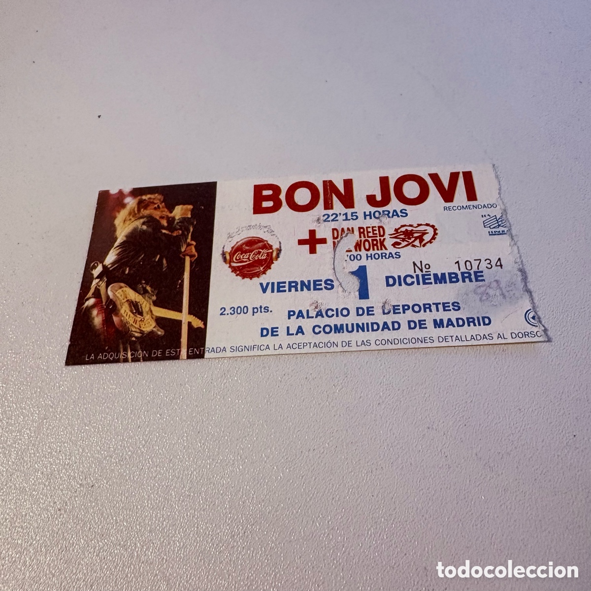 Entradas antiguas de conciertos: entrada original del concierto de bon jovi palacio deportes de madrid 1 diciembre de 1989