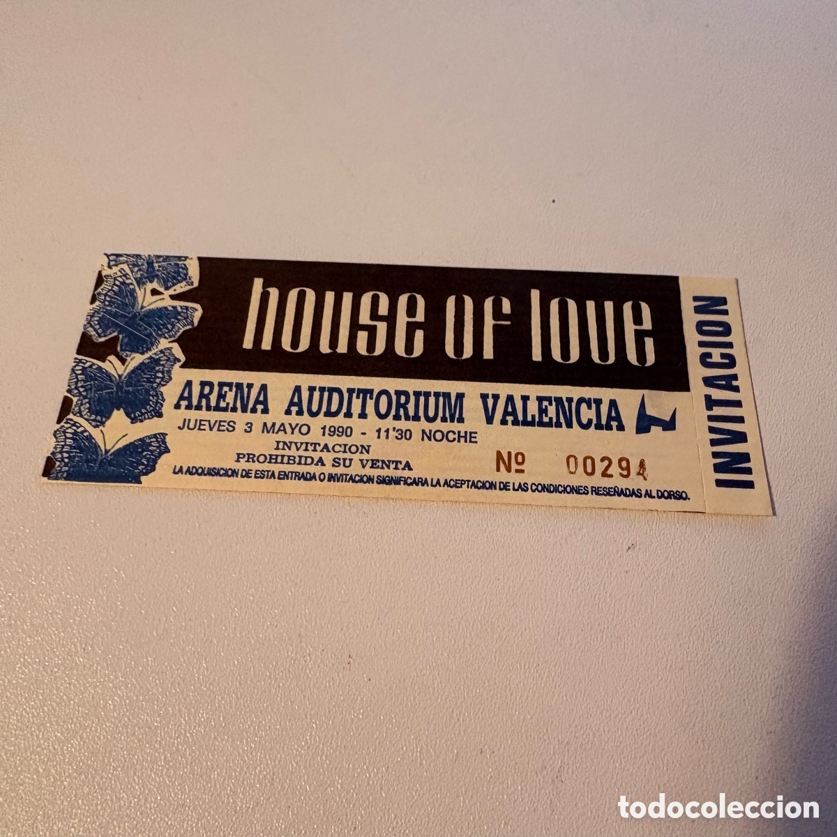 Entradas antiguas de conciertos: Entrada concierto house of love valencia arena auditorium 3 mayo 1990