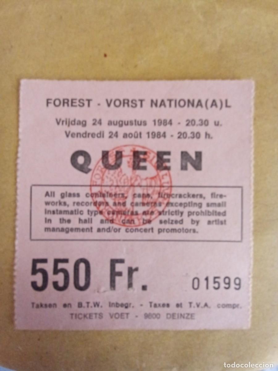 Entradas antiguas de conciertos: Queen 2 entradas originales conciertos B&eacute;lgica 1980 y 1984