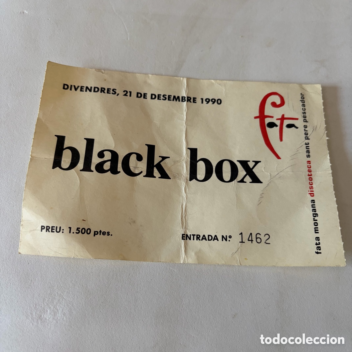 Entradas antiguas de conciertos: Entrada concierto black box 21 diciembre 1990 fata morgana sant pere pescador