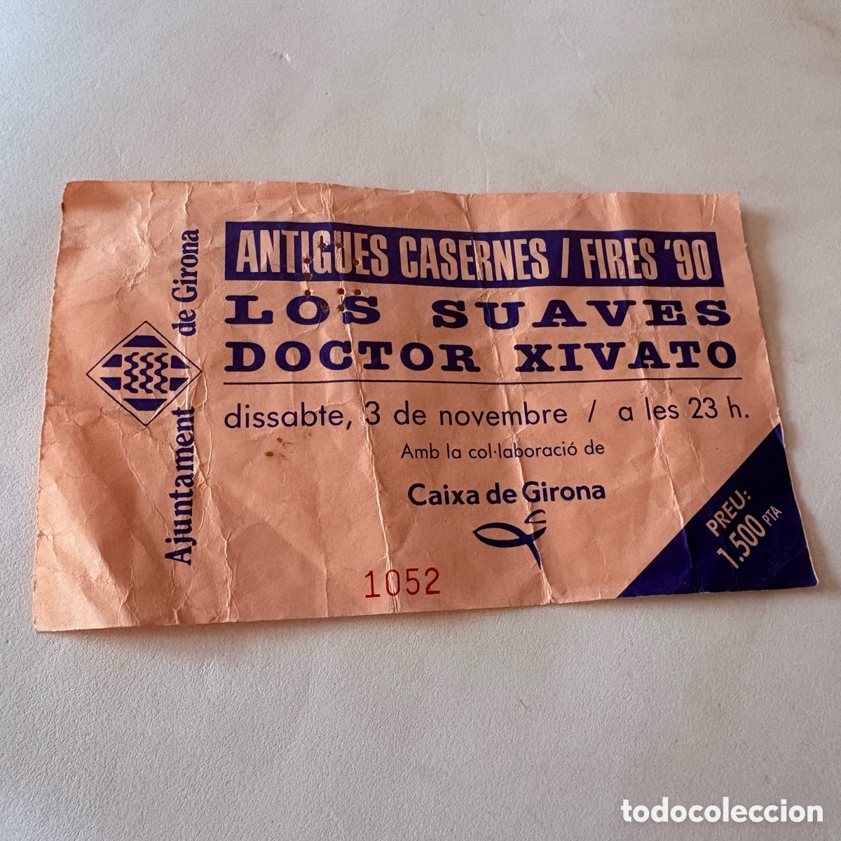 Entradas antiguas de conciertos: Entrada concierto los suaves doctor xivato girona 3 noviembre 1990